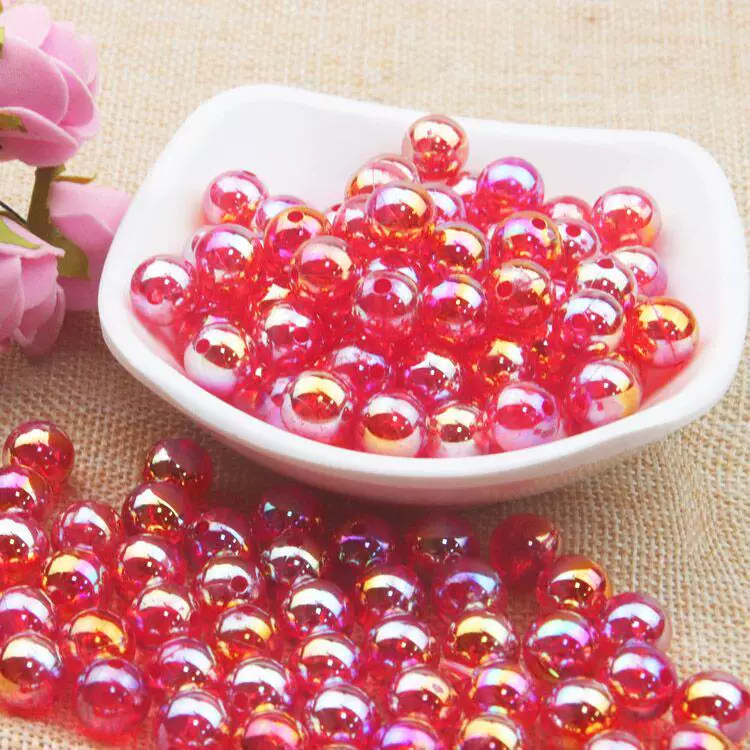 6mm 透明 AB カラー丸ビーズ アクリルビーズ 手芸パーツ ブレスレット・ネックレスアクセサリー用 バラ玉